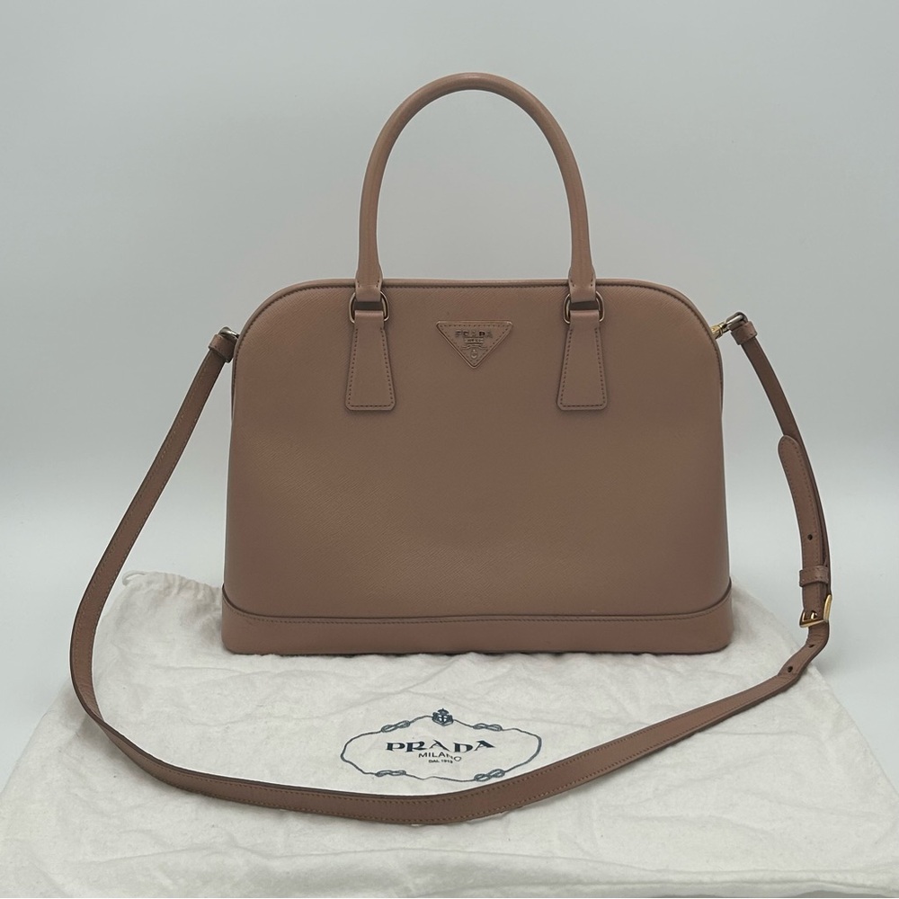 Prada Nude Leather Satchel